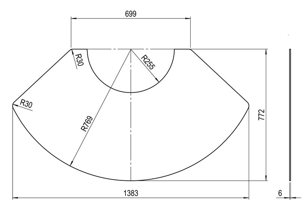 Glas-Vorlegeplatte für Olsberg Kaminofen TOLIMA, TACORA, TELICA, SOTARA, TECAPA, PURICO, GOLAYA,PACA