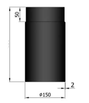 Rauchrohr Stahl Ø150 mm schwarz